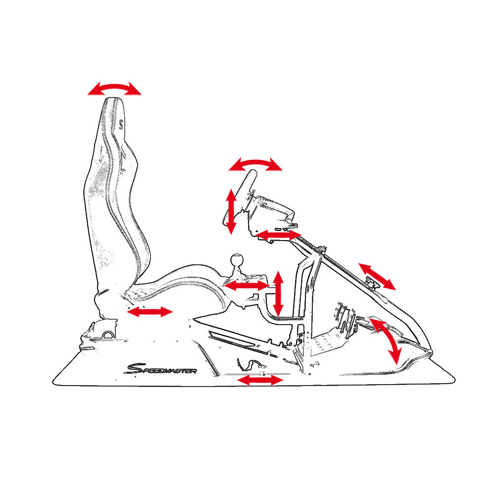 Speedmaster PRO | Zero-Flex Simulator Cockpit / Sim Racing Rig - Schwarz