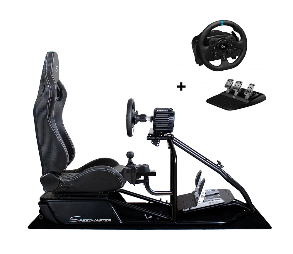Speedmaster Pro Racing-Seat Sim Rig Schwarz mit Logitech G923 Bundle